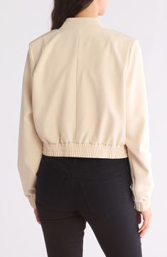 Layer on this sporty snap-front bomber jacket fashioned in a contemporary cropped silhouette. Front snap closure Blade collar Elastic cuffs Front welt pockets Lined 93% polyester, 7% spandex Machine wash, dry flat Imported Timberland Kids, Trendy Boots, Tom Ford Sunglasses, Rachel Roy, Sweaters And Leggings, Comfortable Sandals, Hudson Jeans, Toddler Sizes