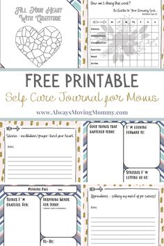 the free printable self care journal for moms