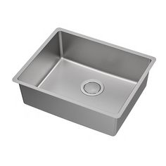 a stainless steel sink on a white background