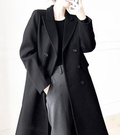 This wool blend coat is perfect for the winter season. With its double-breasted button design and peak lapel, it provides both style and warmth. The longline design adds a touch of sophistication to any outfit. Stay cozy and fashionable with this must-have women's outerwear. ●Long sleeves●Peaked lapels ●Front flap pockets ●Lined ●40% wool, 60% polyester ●Machine wash, tumble dry ★★Please advise your Height and Weight, I will make sure you choose the right size. Winter Solid Double-breasted Blazer, Winter Double-breasted Solid Wool Coat, Winter Pea Coat With Double-breasted Button Fastening, Winter Double-breasted Pea Coat, Double-breasted Winter Pea Coat, Double-breasted Wool Coat For Office, Double-breasted Wool Coat For Business In Winter, Solid Double-breasted Winter Pea Coat, Winter Wool Double-breasted Coat