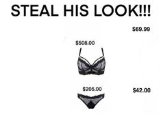 two bras are shown with prices for them