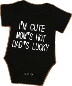 Family Matching Black Cotton Onesie, Cute Black Long Sleeve Onesie, Funny Fitted Black Onesie, Black Letter Print Onesie For Playtime, Black Cotton Onesie For Summer, Black Cotton Onesie For Spring, Black Casual Onesie With Graphic Print, Spring Cotton Black Onesie, Spring Black Cotton Onesie