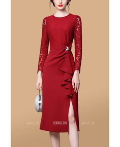 Buy lace long sleeved sheath wedding guest dress with ruffles at wholesale price online. Free shipping and pro custom service since 2009. Long Sleeve Dresses For Mother Of The Bride, Fitted Long Sleeve Lace Mother Of The Bride Dress, Long-sleeve Lace Mother Of The Bride Dress, Fitted Lace Long Sleeve Mother Of The Bride Dress, Long-sleeved Lace Mother Of The Bride Dress, Elegant Formal Mother Of The Bride Dress With Ruffles, Fitted Mother Of The Bride Dress With Lace Sleeves, Lace Mother Of The Bride Dress With Long Sleeves, Mother Of The Bride Long Sleeve Lace Dress