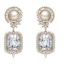 PRICES MAY VARY. Size: length: 1.77inch(4.5cm) Weight: 8g. The lightweight design of these earrings ensures a comfortable fit, making them perfect for all-day wear. Material: 925 sterling silver posts,14K real gold plated copper, crystal, pearl, cubic zirconia, rhinestone. Nickel-free, Lead-free, Cadmium-free and hypoallergenic earrings. Highly Resistant to Rust and Tarnish. Design Inspiration: These birthstone crystal drop dangle earrings for women are sparkly and elegant, looks very gorgeous, Emerald Cut Earrings, Copper Crystal, Cut Earrings, White Pearl Earring, Vintage Pearl, Zirconia Earrings, Emerald Earrings, Hypoallergenic Earrings, Vintage Pearls