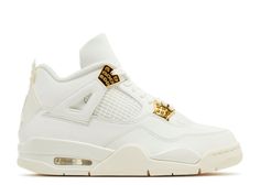 Wmns Air Jordan 4 Retro 'Metallic Gold' - Air Jordan - AQ9129 170 - sail/metallic gold/black Tenis Jordan Retro, Jordan 4 Retro Metallic, Buty Jordan, Zapatillas Jordan Retro, Retro Jordans, Jordan 4 White, Jordan Retro 4, Jordan Sneaker, Jordan 4s