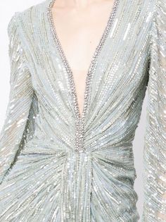 Jenny Packham Darcy sequin-embellished Dress - Farfetch Jenny Packham Dresses, Green Beaded Bracelets, Sequin Embellishment, Most Beautiful Dresses, Jenny Packham, Embellished Dress, Long Length, Gorgeous Dresses, Sage Green