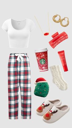 Outfits Winter Aesthetic, Winter Aesthetic Christmas, Christmas Clothing Ideas, Outfits Comfy, Green Joggers, Aesthetic Christmas, Christmas Outfits