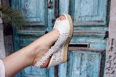 Wedge Wedding Shoes, Bridal Espadrilles, Wedding Boho Beautiful spanish Espadrilles with wedges for brides Lace Espadrilles Wedding shoes Bridal These wedge wedding shoes, adorned with ivory lace overlay are the perfect accessory for a romantic wedding boho. Elegant yet oh-so comfortable, women's espadrille wedge was made with love. The accent of elegance and sophistication of the product has been designed to give your wedding day a very special accent. The shoes are specially made only using hi Spring Wedding Wedge Sandals With Round Toe, Summer Wedding Closed Toe Wedge Sandals, Elegant Summer Wedding Wedge Sandals, Spring Wedding Open Toe Wedge Sandals, Round Toe Wedding Shoes For Beach Wedding, Round Toe Wedding Shoes For Beach Wedding In Summer, Beach Wedding Shoes With Round Toe For Summer, Summer Beach Wedding Shoes With Round Toe, Spring Beach Wedding Shoes With Round Toe