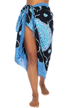 GENEROUSLY SIZED at 67x 45, this swimsuit cover up fits most sizes. Wear it as a sarong skirt, wrap as a pareo dress, or wear as a shawl. Use for a beach blanket, tablecloth, even a colorful wall hanging 100% RAYON. With a soft, silky feel, rayon is a natural fiber that lets skin breathe. This bathing suit or bikini cover up is moisture absorbent and dries quickly. A great beach wrap for travel EASY CARE machine wash cold, hang dry. Colorfast rayon will not bleed, and colors stay vibrant. Our ra Pareo Dress, Tropical Skirt, Sleeveless Kimono, Colorful Wall Hanging, Wrap Swimsuit, Sarong Wrap, Sarong Skirt, Skirt Wrap, Beach Wrap