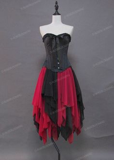 Black And Red Hoco Dress, Red Sleeveless Corset Dress For Prom, Sleeveless Red Corset Dress For Prom, Red A-line Dress For Prom Season, Red Corset Dress For Prom Season, Red A-line Dress For Costume Party, Red Sleeveless Corset Dress For Cocktail, Red Corset Dress With Fitted Bodice For Cocktail, Red Corset Dress With Fitted Bodice For Prom