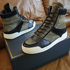 Shoes Were Gently Worn And In Excellent Shape And Condition And. Purchased From Neiman Marcus For $677. Guaranteed To Be % Authentic Balmain Merchandise And Comes With Original Box Plus Original Accessories As Seen On Photos. Luxury High-top Sneakers With Rubber Sole, High-top Leather Shoes For Streetwear, Luxury Leather Sole High-top Sneakers, Leather High-top Boots With Contrast Sole, Leather Low-top Boots For Streetwear, Low-top Leather Boots For Streetwear, Luxury Sneakers With Rubber Heel Cap And Round Toe, High-top Leather Shoes With Contrast Sole For Streetwear, Low-top Leather Boots With Rubber Heel Cap