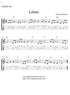 sheet music with the words lullaby on it