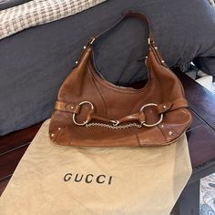 Well Loved, Brown Horsebit Shoulder Bag. Comes With Duster. Unfortunately No Certificate. Please See Photos Of Wear On The Bag. Open To Questions! Gucci Horsebit Shoulder Bag, Vintage Designer Bags, Bags Gucci, Gucci Horsebit, The Bag, Designer Bag, Vintage Designer, Gucci Bags, Better Love