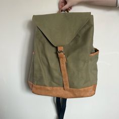 Dsw Hunter Green Adventure Backpack- Never Used, Great Condition Khaki Backpack With Pockets For Daily Use, Everyday Khaki Backpack Shoulder Bag, Khaki Rectangular Backpack For Daily Use, Khaki Canvas Backpack For Daily Use, Khaki Rectangular Backpack With Adjustable Strap, Khaki Large Capacity Backpack For Everyday Use, Large Capacity Khaki Backpack For Everyday Use, Khaki Softback Backpack For Daily Use, Khaki Satchel Backpack For School