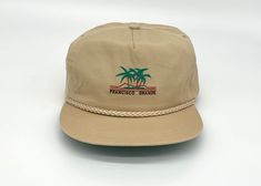 Great condition, rare find Made in USA  Adjustable Vintage Khaki Baseball Cap, Vintage Khaki Hats With Curved Brim, Vintage Beige Hat For Outdoor, Vintage Beige Hat For Outdoors, Vintage Adjustable Khaki Hat, Vintage Beige Baseball Cap With Flat Brim, Vintage Flat Bill Baseball Cap For Beach, Vintage Cream Baseball Cap, Vintage Beach Baseball Cap With Flat Bill