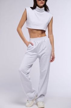 SATURDAZE JOGGER Turtleneck Sleeveless, Joggers Outfit, Knit Turtleneck, New Wardrobe, Terry Cloth, French Terry, Athleisure, Ribbed Knit, Sleeveless Top