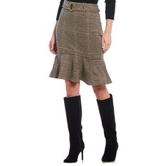 New Calvin Klein Skirt Size 14 Women's A-Line Flared Plaid Belted Knee Length Brown Condition: Brand New With Tag In Original Bag Brand: Calvin Klein Msrp: $89.5 Size: 14 Material: Shell: 87% Polyester, 11% Viscose, 2% Spandex; Lining: 100% Polyester Color: Brown Plaid Length: 24 Waist: 17 Measurements (In Inches) Are Approximate & Based On Flat Lay. Knee Length Belted Dry Clean Imported Cknm0inp381 Fall Office Skirted Bottoms, Fitted Belted Skirt For Fall, Calvin Klein Bottoms For Office In Fall, Brown Belted Skirt For Workwear, Brown Belted Skirt For Work, Belted Skirt For Fall, Skirted Bottoms For Workwear In Fall, Belted Skirt For Workwear In Fall, Chic Calvin Klein Bottoms For Fall