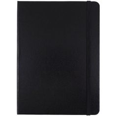 a black notebook on a white background