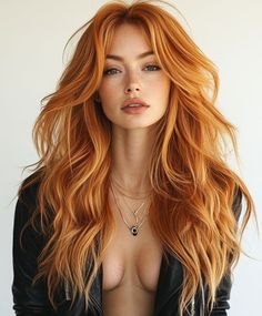 2024 Fall Hair Color Trends Blonde, Fiery Copper Hair, Trendy Fall Hair Color, Peach Hair Colors, Red Hair Inspiration, Copper Red Hair, Honey Brown Hair