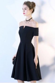 Little Black Aline Homecoming Party Dress Off Shoulder - $69.3 #BLS86010 - SheProm.com Fitted A-line Mini Dress For Party, Spring Party Midi Dress With A-line Silhouette, Black A-line Party Dress, Chic A-line Midi Dress For Party, Elegant A-line Party Mini Dress, Black A-line Mini Dress For Party, Chic Black A-line Evening Dress, Summer Party A-line Mini Dress, Black A-line Midi Dress For Formal Occasions