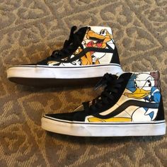 Disney Mickey Goofy Pluto Donald Duck Vans Shoes Used But In Very Good Condition Open For Offers No Holes Shoes Disney, Men's Vans, Mens Vans, Vans Shoes, Disney Mickey, Mens Shoes Sneakers, Donald Duck, Men's Shoes, Shoes Sneakers