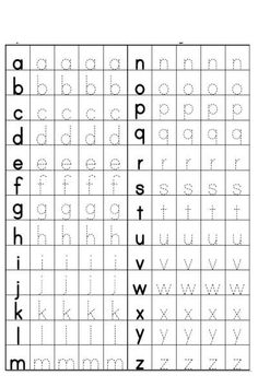 the alphabet worksheet with letters and numbers to be used for letter recognitions