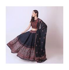 in stock Ajrakh Chaniya Choli, Chaniya Choli Blouse Designs Latest, Choli Blouse Designs Latest, Black Chaniya Choli, Choli Blouse Design, Hand Embroidered Blouse, Saree Wearing, Saree Wearing Styles, Black Lehenga