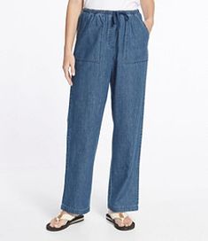 #LLBean: Women's Original Sunwashed Pants, Denim Over 60 Fashion Summer, Women's Dress Pants, Over 60 Fashion, Pants Denim, 60 Fashion, Straight Leg Denim, Wool Pants, Women Pants Casual, Pants Jeans