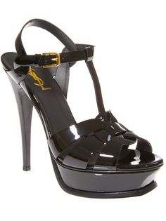 SAINT LAURENT 'Tribute' Sandal Leather Platform Sandals, Sandals Black, Concept Store, Black Sandals, Platform Sandals, World's Best, Saint Laurent, Sandals, Heels