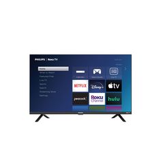 the philips smart tv is shown in black