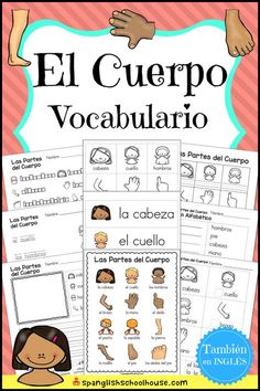 spanish language worksheets with pictures and words for children to use in the classroom