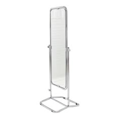 a standing mirror is shown on a stand