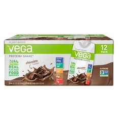 two boxes of vegaa protein shake with chocolate