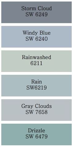 the names of different paint colors