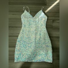 Size Medium White Dress With Sequence All Over Never Worn Good For Any Kind Of Semi Formal Events White Sequin Dress, Girl Aesthetics, Body Con Dress, Knee Length Dresses, Sequin Dress, Semi Formal, Formal Event, Knee Length, Colorful Dresses