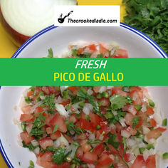 fresh pico de gallo on a plate with onions and cilantro