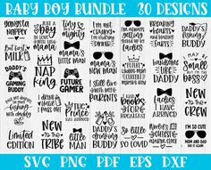 baby boy bundle 20 designs svg png eps dxf files for cricut