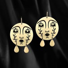 Cathedra – While Odin Sleeps Sculptural Earrings, Mother Moon, Capricorn And Taurus, Silhouette Earring, Gemini And Aquarius, Diy Wig, Sparkle Gift, Candle Cards, Sparkle Jewelry