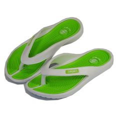 These light weight casual flip flop sandals are perfect for wear on the beach, around the pool, along the boardwalk and great for casual wear. Size: 5.  Color: Green.  Gender: female.  Age Group: adult. Casual Green Non-slip Flip Flops, Casual Green Eva Flip Flops, Green Non-slip Casual Flip Flops, Green Eva Slippers For The Beach, Green Eva Slippers For Beach, Lightweight Eva Flip Flops For Summer, Casual Green Open Toe Flip Flops, White Open Toe Flip Flops For Pool, Green Non-slip Flip Flops For Vacation