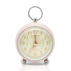 PRICES MAY VARY. 【Retro Classic Design】 This is a vintage small alarm clock with spherical glass. It looks very cute and fashionable. It has a metal painted frame and golden Arabic numerals. It is concise, clear and easy to understand. The base is supported by two small metal balls, and there is a hanging ring on the top, which is very suitable for placing on a bedside table or hanging in a child's room as a decoration. 【Silent Non-Ticking Quartz Movement】The tick-free, quiet and smooth quartz m Small Metal Desk, Retro Shelves, Analog Alarm Clock, Desk Kitchen, Desk Clocks, Clock For Kids, Shelf Clock, Radio Clock, Clock Decor