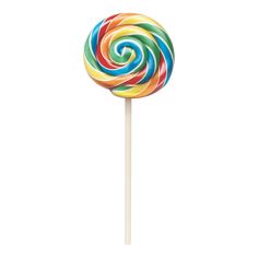 a colorful lollipop on a white background