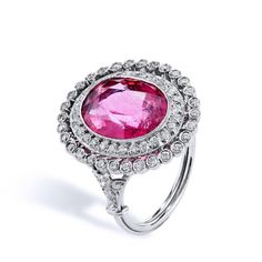 Pink Tourmaline Diamond Platinum Ring 3 Luxury Platinum Ruby Ring, Luxury Pink Ruby Ring In Platinum, Luxury Ruby Gemstone Ring In Platinum, Luxury Oval Ruby Ring, Luxury Pink Diamond Ring For Formal Occasions, Luxury Gia Certified White Gold Ruby Ring, Luxury Platinum Ruby Ring With Brilliant Cut, Luxury Oval Ruby Ring For Formal Occasions, Luxury Ruby Ring With Diamonds