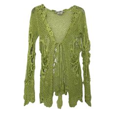 Purchased This Beauty Off Of Vestiaire But A Bit Too Small For Me. Ties In The Front. No Visible Flaws! Verified By Vestiaire As Authentic :) Listed As A 6 But Fits Xs Flower Cardigan, Green Flower, Roberto Cavalli, Green Flowers, Womens Tops, Knitting, Crochet, Green, Women Shopping