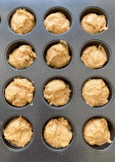 muffin batter in a cupcake tin ready to go into the oven