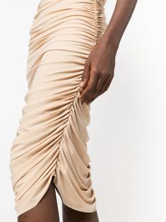 draped midi skirt from NORMA KAMALI featuring light beige, draped design, mid-rise, curved hem and below-knee length. Size Info STANDARD Color Detail Beige Made In China Material Polyester 95% Elastane 5% Season One Fall-Winter Season Two Fall-Winter Product skirts Brand Norma Kamali Size And Fit This piece fits true to size. We recommend you get your regular sizeModel is 1,75m / 5ft 8in wearing size S Trench Dress, Latest Fashion Design, Designer Drapes, Trench Jacket, Moon Boots, Norma Kamali, Blazer With Jeans, By Malene Birger, Feature Light