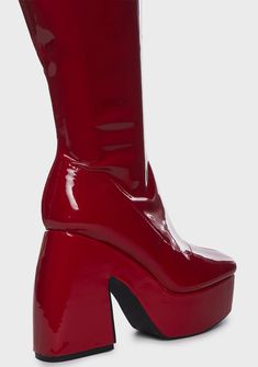 cuz which to follow? These boots have a patent vegan leather construction, platform soles, block heels, and side zipper closures. Heart Platform Boots, Red Platforms, Red Platform Boots, Platforms Boots, Heart Platforms, Red Platform, Platform Sneakers, Platform Boots, Dolls Kill