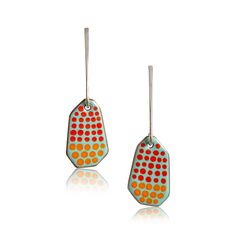 aqua blue Modern Enamel Drop Earrings, Red Enamel Pierced Earrings, Artistic Enamel Drop Earrings, Artisan Enamel Drop Earrings, Artistic Enamel Dangle Earrings, Field Paintings, Torch Fired Enamel Jewelry, Vitreous Enamel, Glass Furniture