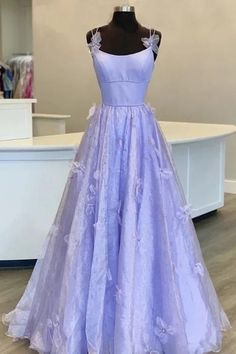 SP1957,Chic purple long prom dresses floral spaghetti straps evening ball gown · SofieProm · Online Store Powered by Storenvy Violet Prom Dresses, Lavender Long Dress, Matric Farewell, Purple Tulle, 2021 Prom Dresses, Prom 2023, Prom Theme, Floral Prom Dresses, Senior Prom Dresses