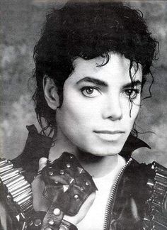 a black and white photo of michael jackson