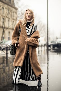 NYLON · Paris Fashion Week Street Style Day 4: Texturize This Perfect Coat, Paris Fashion Week Street Style, Best Wedding Dresses, City Style, Wear It, Winter Scarf, Paris Fashion, Dress Collection